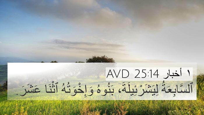 ١ أخبار 25:14 AVD 4K Wallpaper - ٱلسَّابِعَةُ - 4K Wallpaper Bible Verse