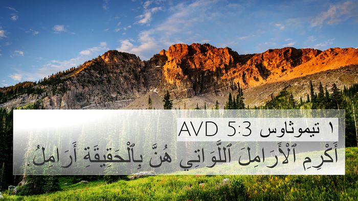 ١ تيموثاوس 5:3 AVD Bible Verse Image