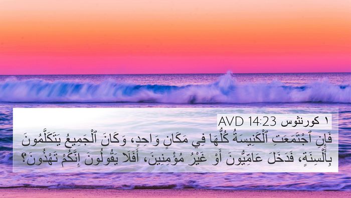 ١ كورنثوس 14:23 AVD Bible Verse Image