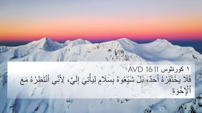 ١ كورنثوس 16:11 AVD Bible Verse Image