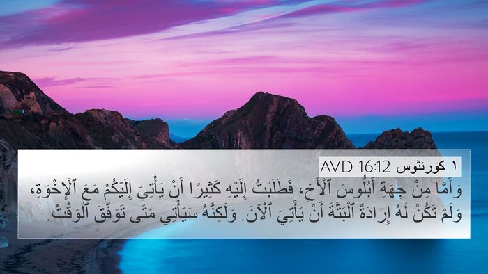 ١ كورنثوس 16:12 AVD Bible Verse Image