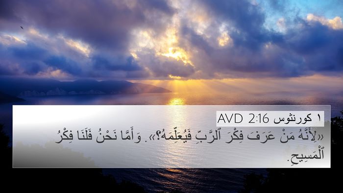 ١ كورنثوس 2:16 AVD 4K Wallpaper - «لِأَنَّهُ مَنْ عَرَفَ - 4K Wallpaper Bible Verse