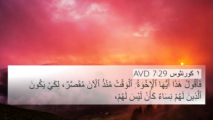 ١ كورنثوس 7:29 AVD Bible Verse Image