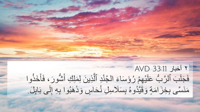 ٢ أخبار 33:11 AVD Bible Verse Image