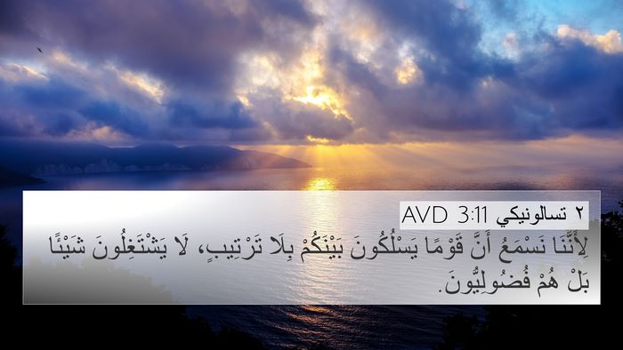 ٢ تسالونيكي 3:11 AVD 4K Wallpaper - لِأَنَّنَا نَسْمَعُ أَنَّ - 4K Wallpaper Bible Verse