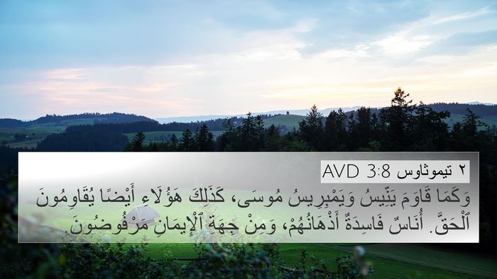 ٢ تيموثاوس 3:8 AVD Bible Verse Image