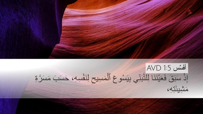 أفَسُس 1:5 AVD Desktop Wallpaper - إِذْ سَبَقَ فَعَيَّنَنَا - Desktop Bible Verse Wallpaper