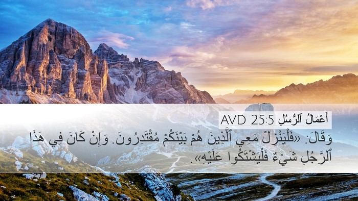 أَعْمَالُ ٱلرُّسُلِ 25:5 AVD Desktop Wallpaper - وَقَالَ: «فَلْيَنْزِلْ - Desktop Bible Verse Wallpaper