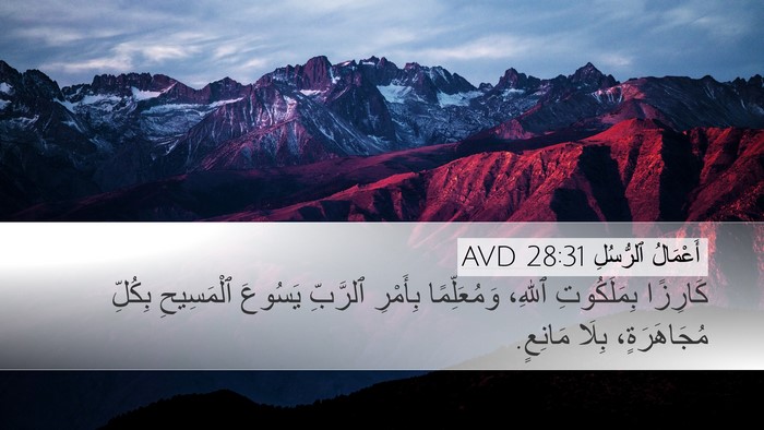 أَعْمَالُ ٱلرُّسُلِ 28:31 AVD Bible Verse Image
