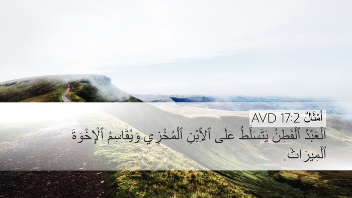 أَمْثَالٌ 17:2 AVD Bible Verse Image