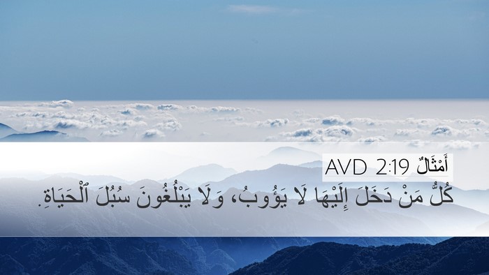 أَمْثَالٌ 2:19 AVD Desktop Wallpaper - كُلُّ مَنْ دَخَلَ - Desktop Bible Verse Wallpaper