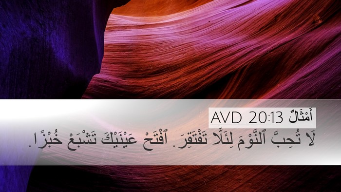 أَمْثَالٌ 20:13 AVD Bible Verse Image