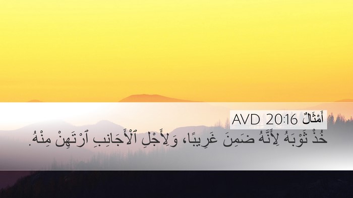 أَمْثَالٌ 20:16 AVD Bible Verse Image