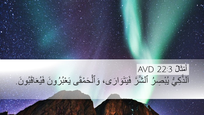 أَمْثَالٌ 22:3 AVD Bible Verse Image
