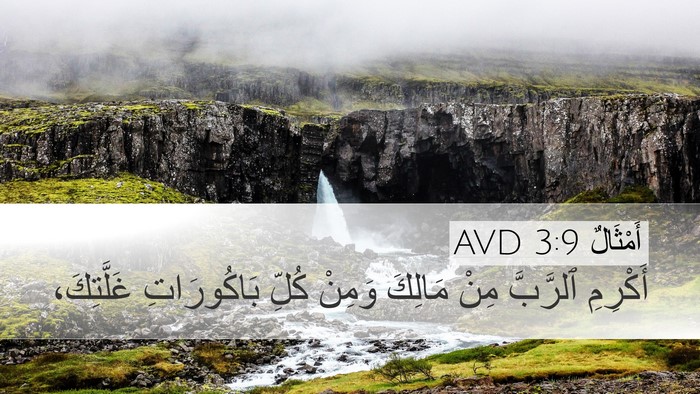 أَمْثَالٌ 3:9 AVD Bible Verse Image
