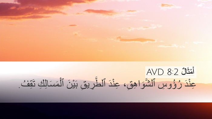 أَمْثَالٌ 8:2 AVD Desktop Wallpaper - عِنْدَ رُؤُوسِ - Desktop Bible Verse Wallpaper