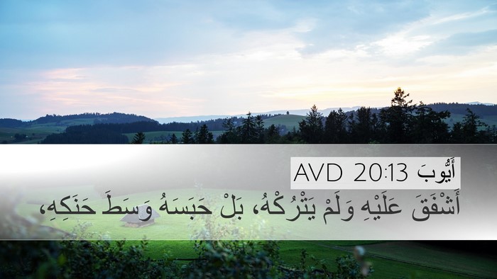 أَيُّوبَ 20:13 AVD Desktop Wallpaper - أَشْفَقَ عَلَيْهِ وَلَمْ - Desktop Bible Verse Wallpaper