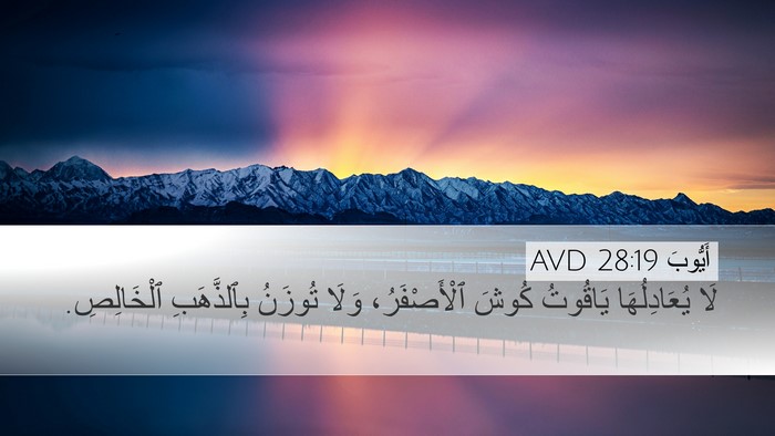 أَيُّوبَ 28:19 AVD Desktop Wallpaper - لَا يُعَادِلُهَا يَاقُوتُ - Desktop Bible Verse Wallpaper