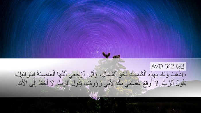 إِرْمِيَا 3:12 AVD Bible Verse Image