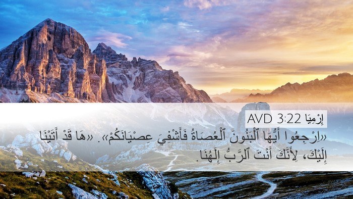 إِرْمِيَا 3:22 AVD Bible Verse Image