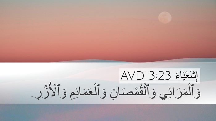 إِشَعْيَاءَ 3:23 AVD Desktop Wallpaper - وَٱلْمَرَائِي - Desktop Bible Verse Wallpaper