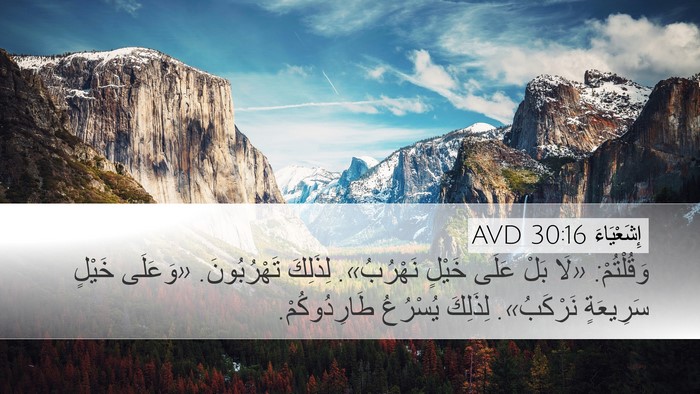 إِشَعْيَاءَ 30:16 AVD Bible Verse Image
