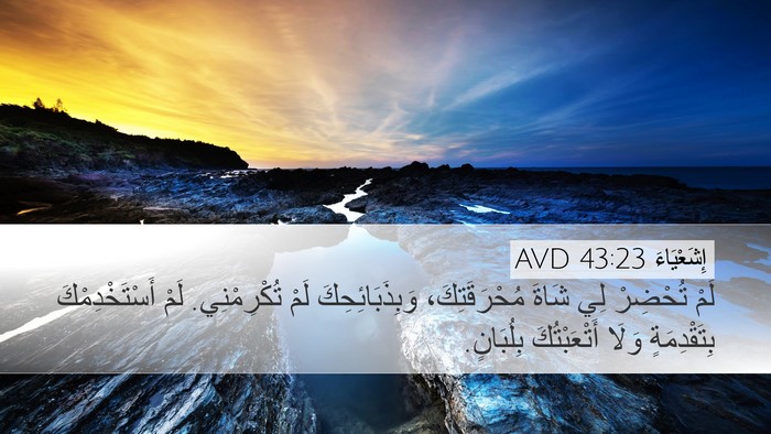 إِشَعْيَاءَ 43:23 AVD Bible Verse Image