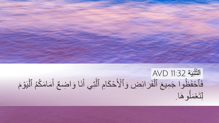 اَلتَّثْنِيَة 11:32 AVD Desktop Wallpaper - فَٱحْفَظُوا جَمِيعَ - Desktop Bible Verse Wallpaper
