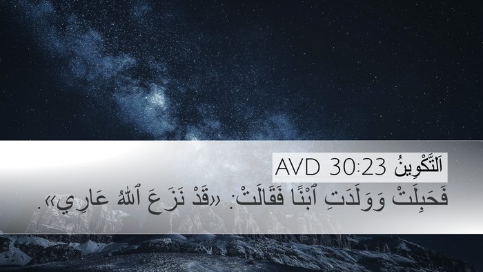 اَلتَّكْوِينُ 30:23 AVD Desktop Wallpaper - فَحَبِلَتْ وَوَلَدَتِ - Desktop Bible Verse Wallpaper