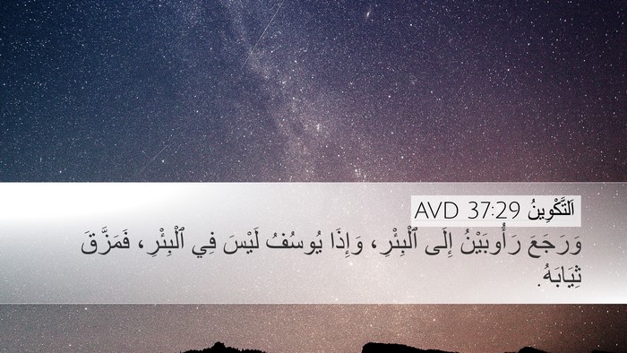 اَلتَّكْوِينُ 37:29 AVD Bible Verse Image