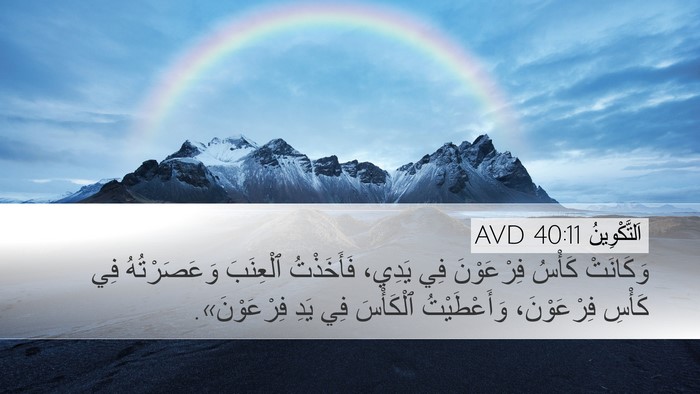 اَلتَّكْوِينُ 40:11 AVD Desktop Wallpaper - وَكَانَتْ كَأْسُ - Desktop Bible Verse Wallpaper