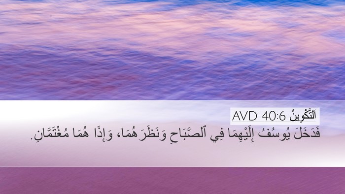 اَلتَّكْوِينُ 40:6 AVD Desktop Wallpaper - فَدَخَلَ يُوسُفُ - Desktop Bible Verse Wallpaper