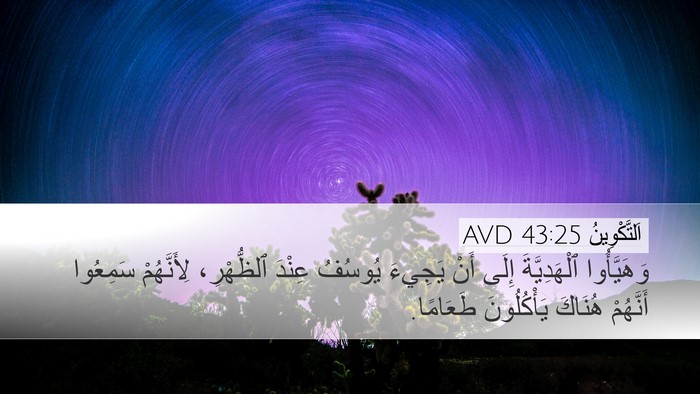 اَلتَّكْوِينُ 43:25 AVD Bible Verse Image