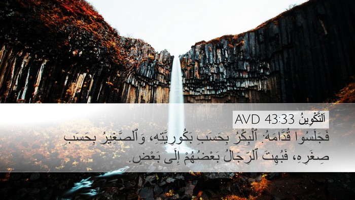 اَلتَّكْوِينُ 43:33 AVD Bible Verse Image