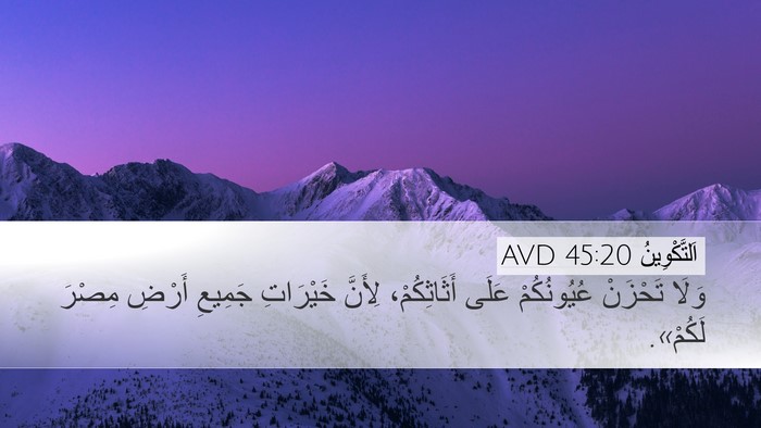 اَلتَّكْوِينُ 45:20 AVD Desktop Wallpaper - وَلَا تَحْزَنْ - Desktop Bible Verse Wallpaper