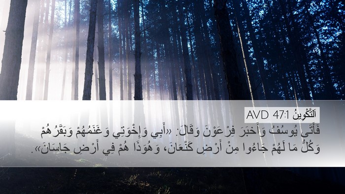 اَلتَّكْوِينُ 47:1 AVD Desktop Wallpaper - فَأَتَى يُوسُفُ وَأَخبَرَ - Desktop Bible Verse Wallpaper