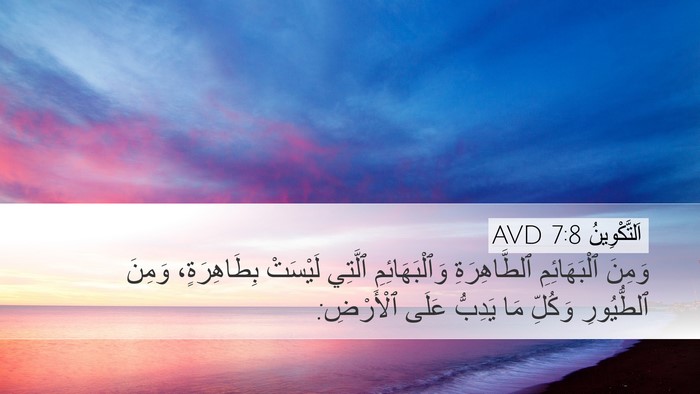 اَلتَّكْوِينُ 7:8 AVD Bible Verse Image