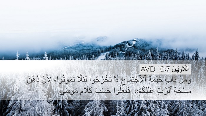 اَللَّاوِيِّينَ 10:7 AVD Desktop Wallpaper - وَمِنْ بَابِ خَيْمَةِ - Desktop Bible Verse Wallpaper