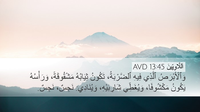اَللَّاوِيِّينَ 13:45 AVD Bible Verse Image