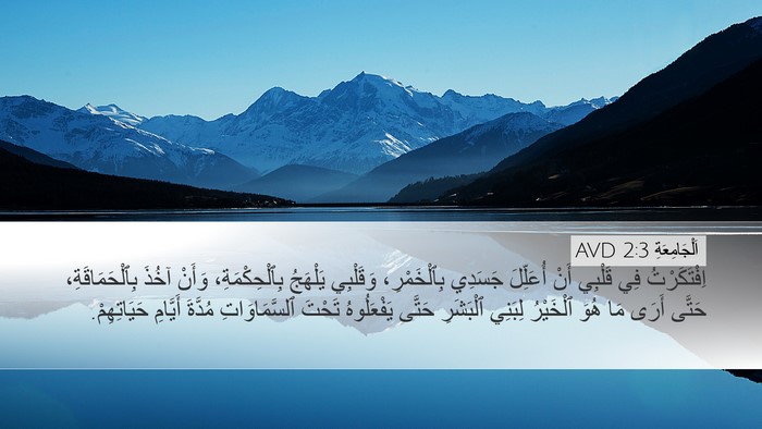 اَلْجَامِعَةِ 2:3 AVD Bible Verse Image