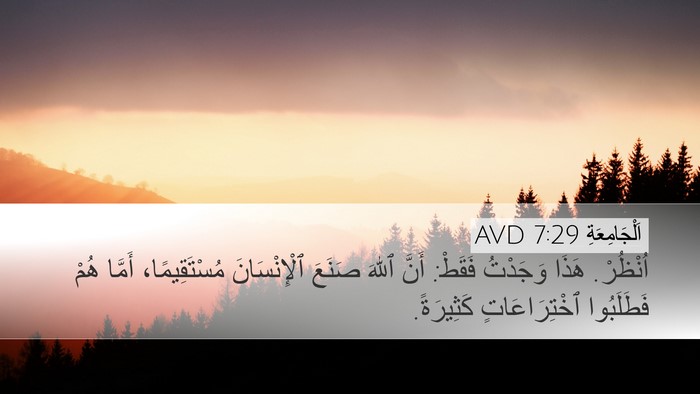 اَلْجَامِعَةِ 7:29 AVD Bible Verse Image