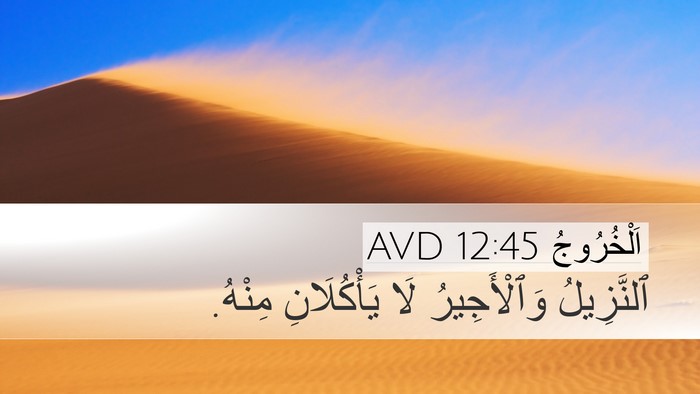 اَلْخُرُوجُ 12:45 AVD Desktop Wallpaper - ٱلنَّزِيلُ وَٱلْأَجِيرُ - Desktop Bible Verse Wallpaper
