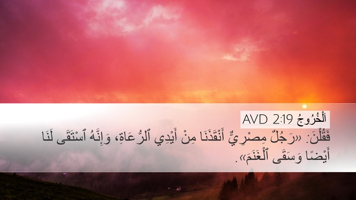 اَلْخُرُوجُ 2:19 AVD Desktop Wallpaper - فَقُلْنَ: «رَجُلٌ - Desktop Bible Verse Wallpaper