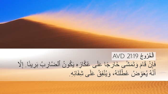 اَلْخُرُوجُ 21:19 AVD Desktop Wallpaper - فَإِنْ قَامَ وَتَمَشَّى - Desktop Bible Verse Wallpaper