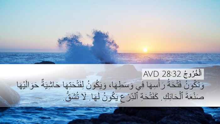 اَلْخُرُوجُ 28:32 AVD Desktop Wallpaper - وَتَكُونُ فَتْحَةُ - Desktop Bible Verse Wallpaper