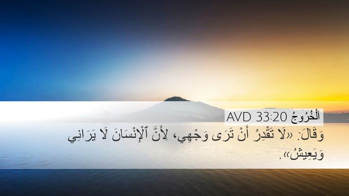 اَلْخُرُوجُ 33:20 AVD Bible Verse Image