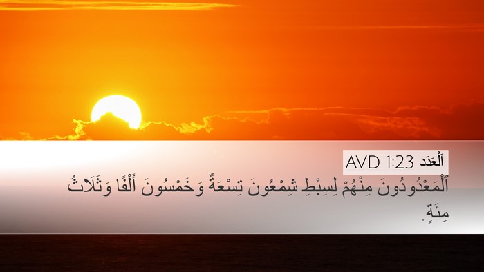 اَلْعَدَد 1:23 AVD Desktop Wallpaper - ٱلْمَعْدُودُونَ مِنْهُمْ - Desktop Bible Verse Wallpaper
