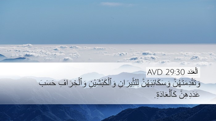 اَلْعَدَد 29:30 AVD Desktop Wallpaper - وَتَقْدِمَتَهُنَّ - Desktop Bible Verse Wallpaper