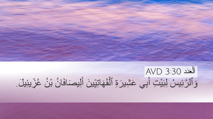 اَلْعَدَد 3:30 AVD Bible Verse Image