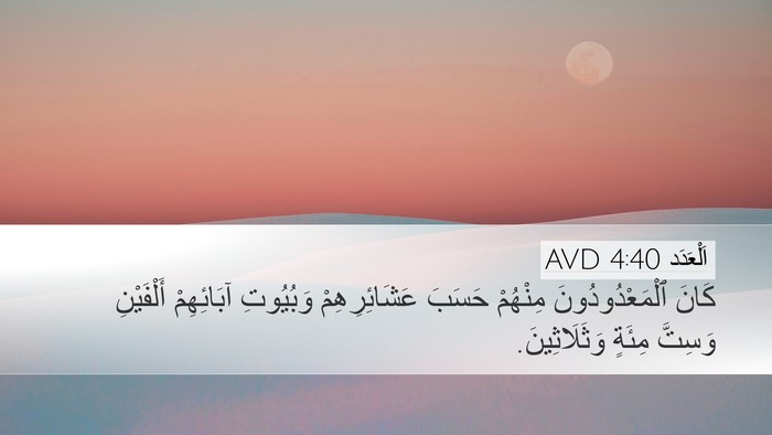 اَلْعَدَد 4:40 AVD Desktop Wallpaper - كَانَ ٱلْمَعْدُودُونَ - Desktop Bible Verse Wallpaper